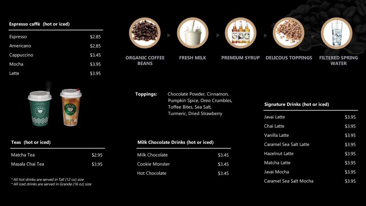 Colorado menu